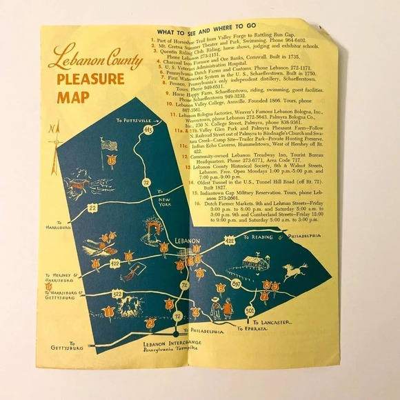 Vintage Lebanon Pennsylvania Travel Brochure Souvenir - Picture 7 of 14